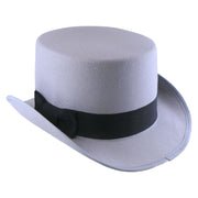 No. 608 Polyester Felt Top Hat with Grosgrain Ribbon Band