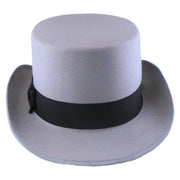 No. 608 Polyester Felt Top Hat with Grosgrain Ribbon Band
