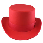 No. 608 Polyester Felt Top Hat with Grosgrain Ribbon Band
