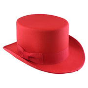 No. 608 Polyester Felt Top Hat with Grosgrain Ribbon Band