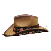 No. 640 Paper Straw Cowgirl Hat with Floral Concho Band