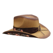 No. 640 Paper Straw Cowgirl Hat with Floral Concho Band