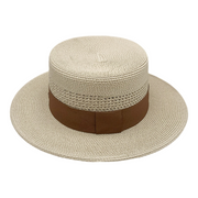 No. 643 Paper Braid Wide Brim Boater Hat