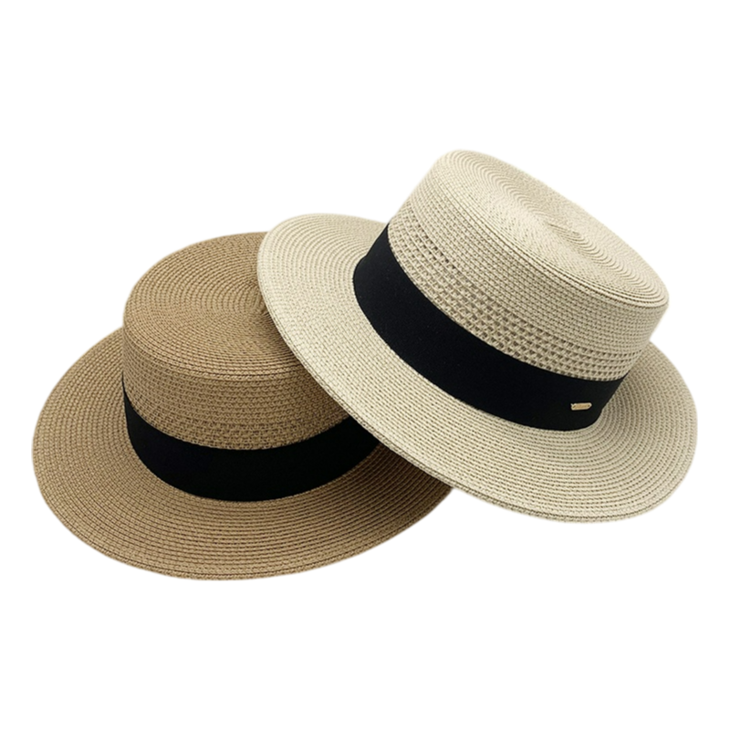 No. 643 Paper Braid Wide Brim Boater Hat