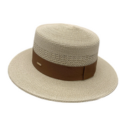 No. 643 Paper Braid Wide Brim Boater Hat