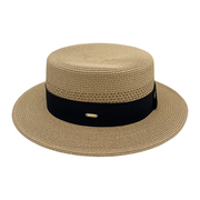 No. 643 Paper Braid Wide Brim Boater Hat