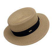 No. 643 Paper Braid Wide Brim Boater Hat