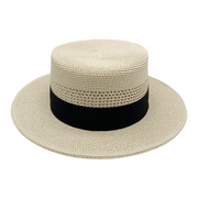 No. 643 Paper Braid Wide Brim Boater Hat