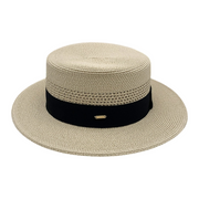 No. 643 Paper Braid Wide Brim Boater Hat