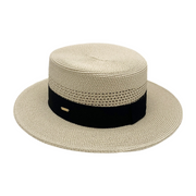 No. 643 Paper Braid Wide Brim Boater Hat