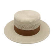 No. 643 Paper Braid Wide Brim Boater Hat