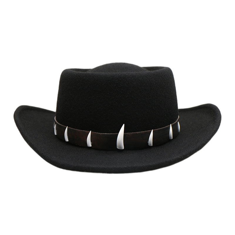 No. 652 Wool Felt Gambler Hat with Silver-Tone Accents