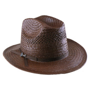 No. 657 Paper Straw Fedora Hat with Vented Crown