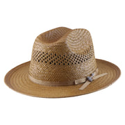 No. 657 Paper Straw Fedora Hat with Vented Crown