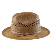 No. 657 Paper Straw Fedora Hat with Vented Crown
