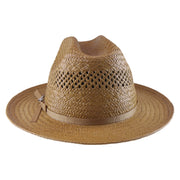 No. 657 Paper Straw Fedora Hat with Vented Crown