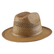 No. 657 Paper Straw Fedora Hat with Vented Crown