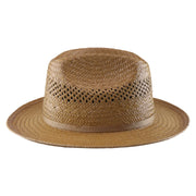 No. 657 Paper Straw Fedora Hat with Vented Crown