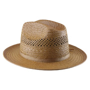 No. 657 Paper Straw Fedora Hat with Vented Crown