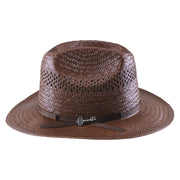 No. 657 Paper Straw Fedora Hat with Vented Crown