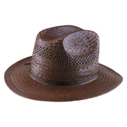 No. 657 Paper Straw Fedora Hat with Vented Crown