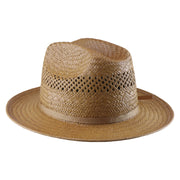 No. 657 Paper Straw Fedora Hat with Vented Crown