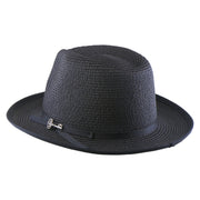 No. 673 Paper Braid Gambler Hat with Key Charm