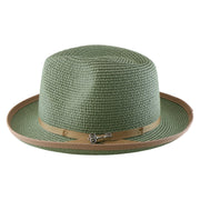 No. 673 Paper Braid Gambler Hat with Key Charm
