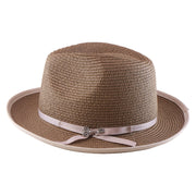 No. 673 Paper Braid Gambler Hat with Key Charm