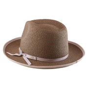 No. 673 Paper Braid Gambler Hat with Key Charm