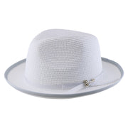 No. 673 Paper Braid Gambler Hat with Key Charm