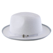 No. 673 Paper Braid Gambler Hat with Key Charm