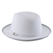 No. 673 Paper Braid Gambler Hat with Key Charm