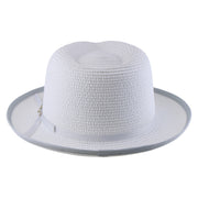 No. 673 Paper Braid Gambler Hat with Key Charm