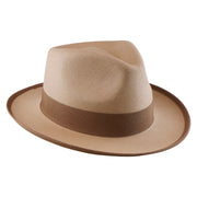 No. 697 Polyester Felt Fedora Hat with Contrast Trim