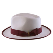 No. 697 Polyester Felt Fedora Hat with Contrast Trim