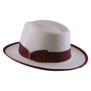 No. 697 Polyester Felt Fedora Hat with Contrast Trim