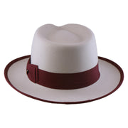 No. 697 Polyester Felt Fedora Hat with Contrast Trim