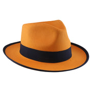 No. 697 Polyester Felt Fedora Hat with Contrast Trim