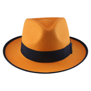 No. 697 Polyester Felt Fedora Hat with Contrast Trim