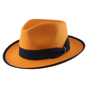 No. 697 Polyester Felt Fedora Hat with Contrast Trim