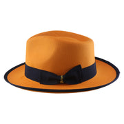 No. 697 Polyester Felt Fedora Hat with Contrast Trim