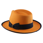 No. 697 Polyester Felt Fedora Hat with Contrast Trim
