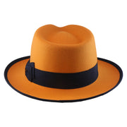 No. 697 Polyester Felt Fedora Hat with Contrast Trim