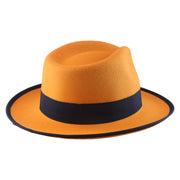 No. 697 Polyester Felt Fedora Hat with Contrast Trim