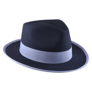 No. 697 Polyester Felt Fedora Hat with Contrast Trim