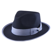No. 697 Polyester Felt Fedora Hat with Contrast Trim