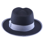 No. 697 Polyester Felt Fedora Hat with Contrast Trim
