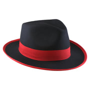No. 697 Polyester Felt Fedora Hat with Contrast Trim