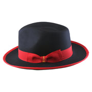 No. 697 Polyester Felt Fedora Hat with Contrast Trim